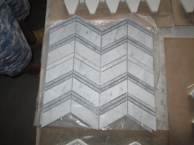 rhom-herringbone pier(Carrara-Mugwort)